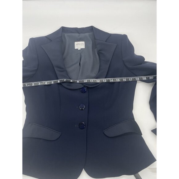 Armani Collezioni Italian Tailored Blue Blazer Jacket Silk US 6 IT 42 Designer - Picture 9 of 9